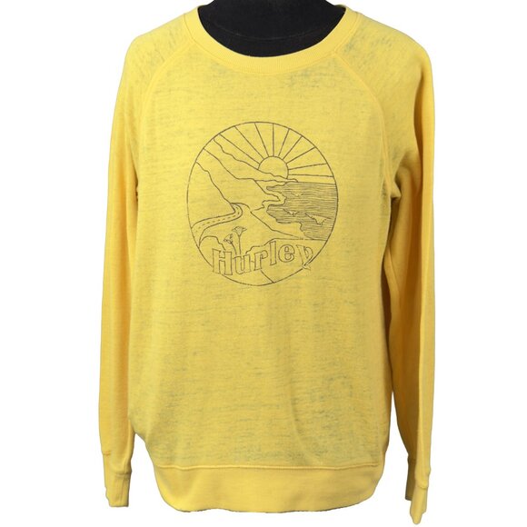 Hurley Tops - HURLEY Cruise Control Light Long Sleeve Tee Burnout Yellow Surf Women's M Y2K